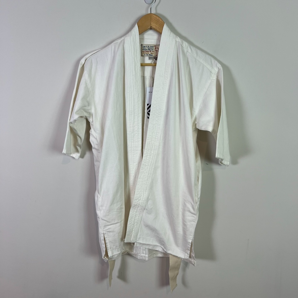 Sandrine Rose X Free People Women’s White Open Front Tie Denim Kimono Jacket New